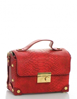David Jones Faux Leather With Texture Patterned Clutch CM3288 38638 Red